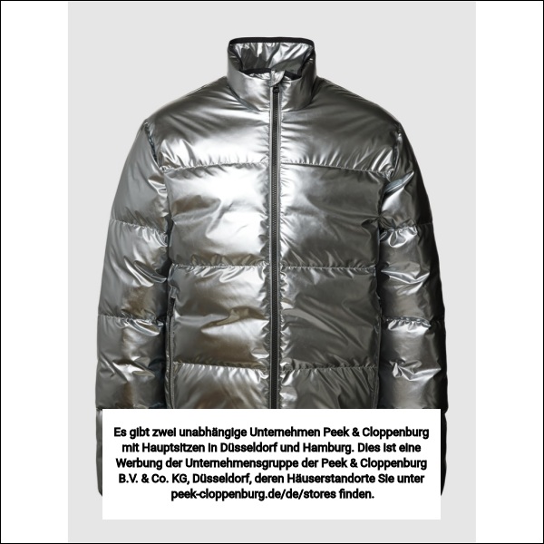 Ea7 Emporio Armani Silber Steppjacke Mit Stehkragen