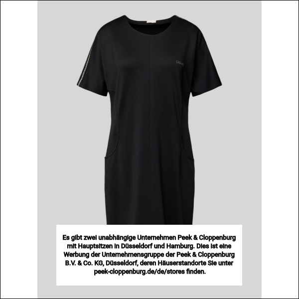 Liu Jo White Damen Schwarz Knielanges Kleid Mit Ziersteinbesatz Extra Klein
