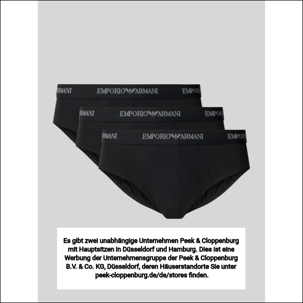 Emporio Armani Herren Schwarz Slip Mit Elastischem Logo-Bund Im 3Er-Pack