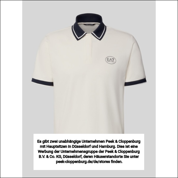 Ea7 Emporio Armani Herren Offwhite Regular Fit Poloshirt Mit Logo-Print