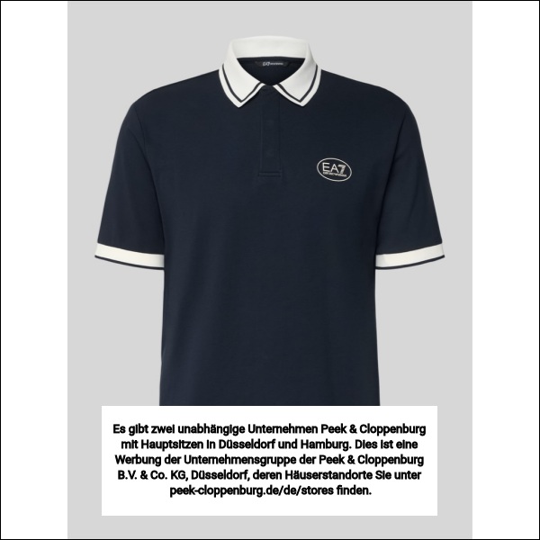 Ea7 Emporio Armani Herren Dunkelblau Regular Fit Poloshirt Mit Logo-Print