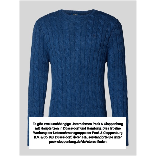 Polo Ralph Lauren Herren Marine Strickpullover Mit Label-Stitching Groß