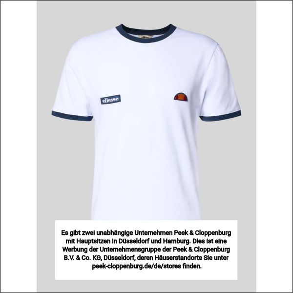 Ellesse Herren Weiss T-Shirt Mit Logo- Und Label-Patch Modell 'Ringetto' Xxl