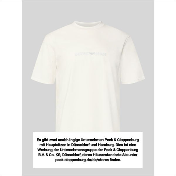 Emporio Armani Herren Offwhite Regular Fit T-Shirt Mit Logo-Detail